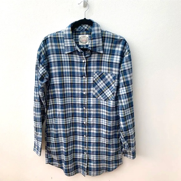 Tutti Frutti Dresses & Skirts - Tutti Frutti Ladies Size EU 36 UK 8 Shirt Dress Blue Plaid Pearl Snap Western